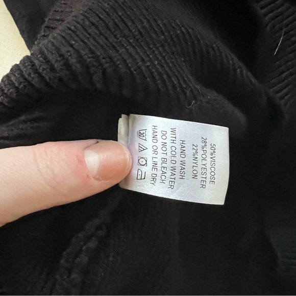 Mod on Trend Black Sweater with Sequin Fringe Medium Cowgirl Southern Glitter - Picture 6 of 7